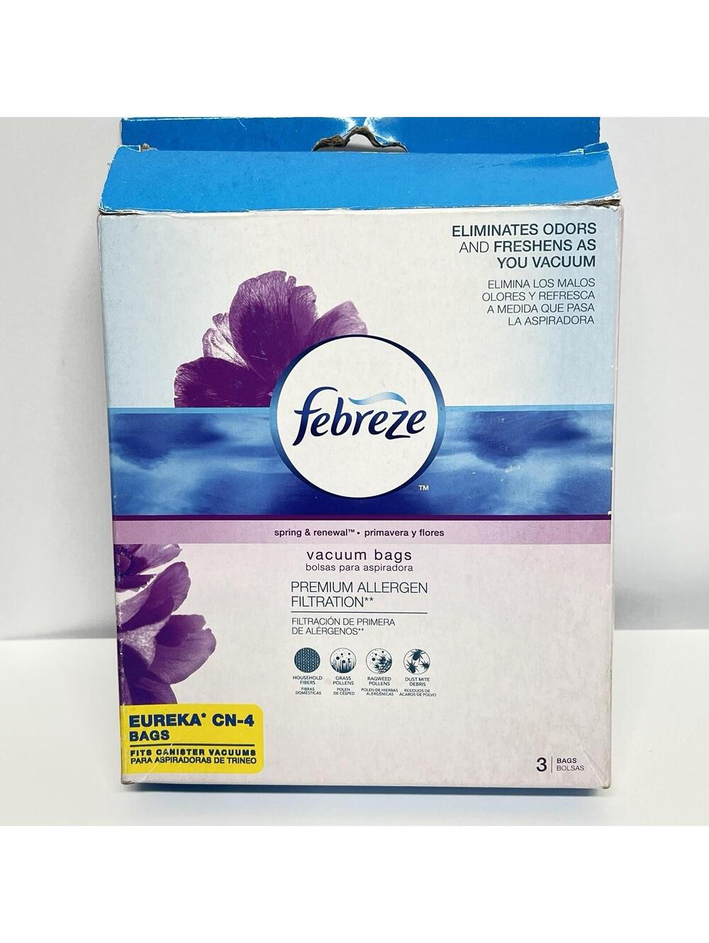 Febreze 3 Vacuum Bags Eureka RR Upright Spring Renewal Odor Eliminator